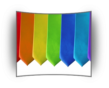 A set of colourful ties