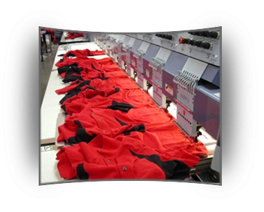 A set of embroidery machines
