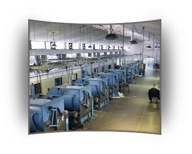 A set of textile dyeing machines in a factory